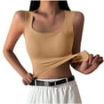 thumbnail image 6 of Aboser Womens Built in Bra Workout Tops Sleeveless Crop Athletic Shirt Breathable Square Neck Yoga Tops Slimming Soft Padded Sports Tank Top, 6 of 9