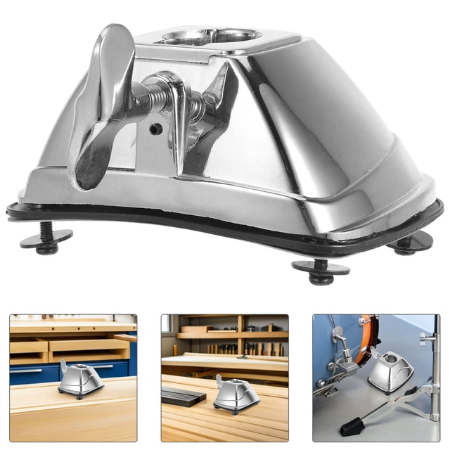 ADDHAT 1Jgo Soporte Para Pata De Piso Tom De Metal Plateado Base Ajustable Para Batería Estable