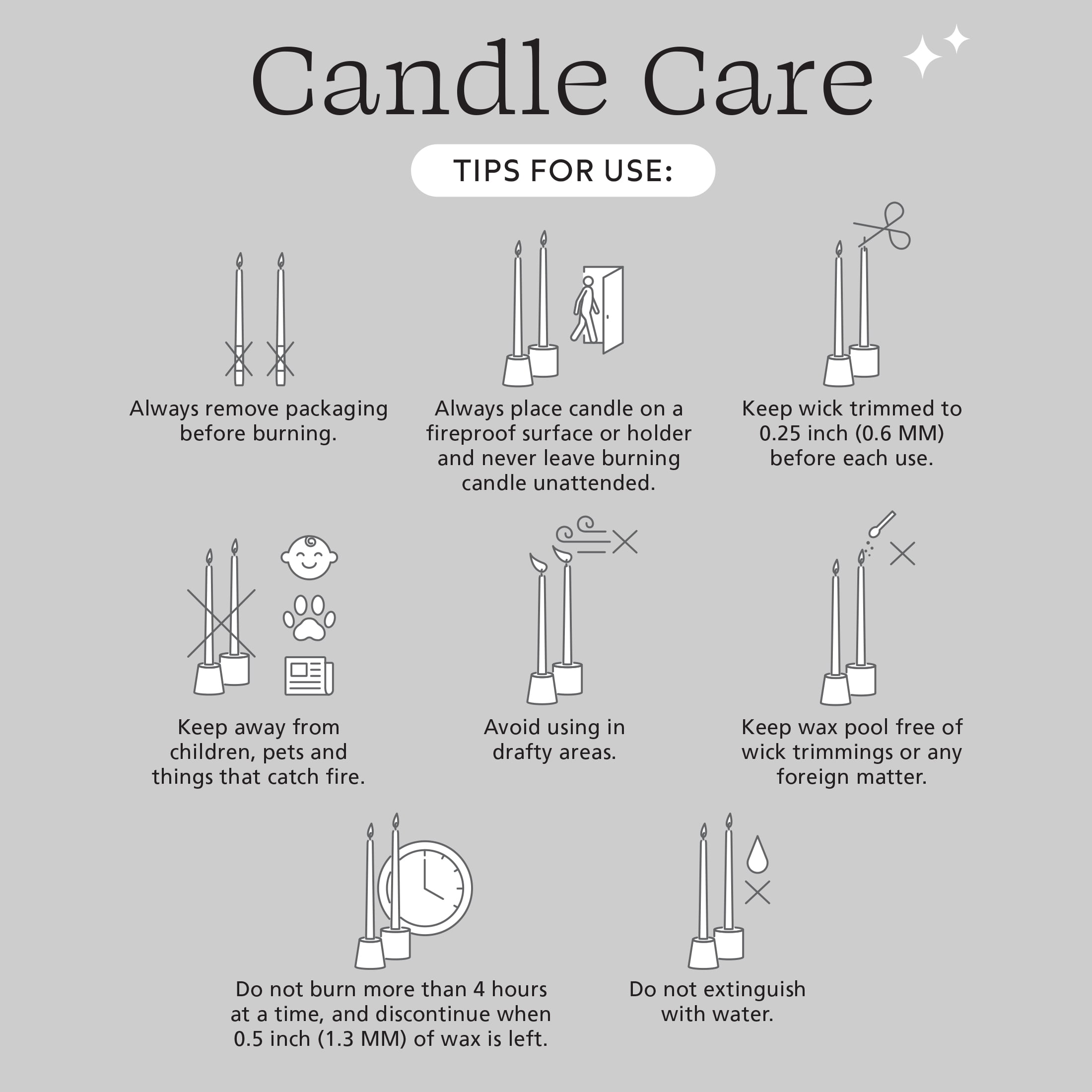 Mainstays Paraffin Wax 10" Ribbed Taper Candle, Unscented, Black