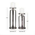 thumbnail image 3 of CosmoLiving by Cosmopolitan 2 Candle Black Aluminum Geometric Pillar Candle Holder, Set of 2, 3 of 8
