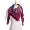 thumbnail image 2 of Classic Winter Scarf for Women Chunky Knit Plaid Tassel Design Shawl, 2 of 5