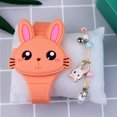 thumbnail image 1 of LED Cartoon Rabbit Children Watches with Bratelet Lovely Rabbit Electronic Girls Kids Watch ladies Flip Cover Students Clock Orange with Bracelet, 1 of 6