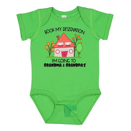 

Inktastic Book My Reservation- I m Going to Grandma and Grandpa s Gift Baby Boy or Baby Girl Bodysuit