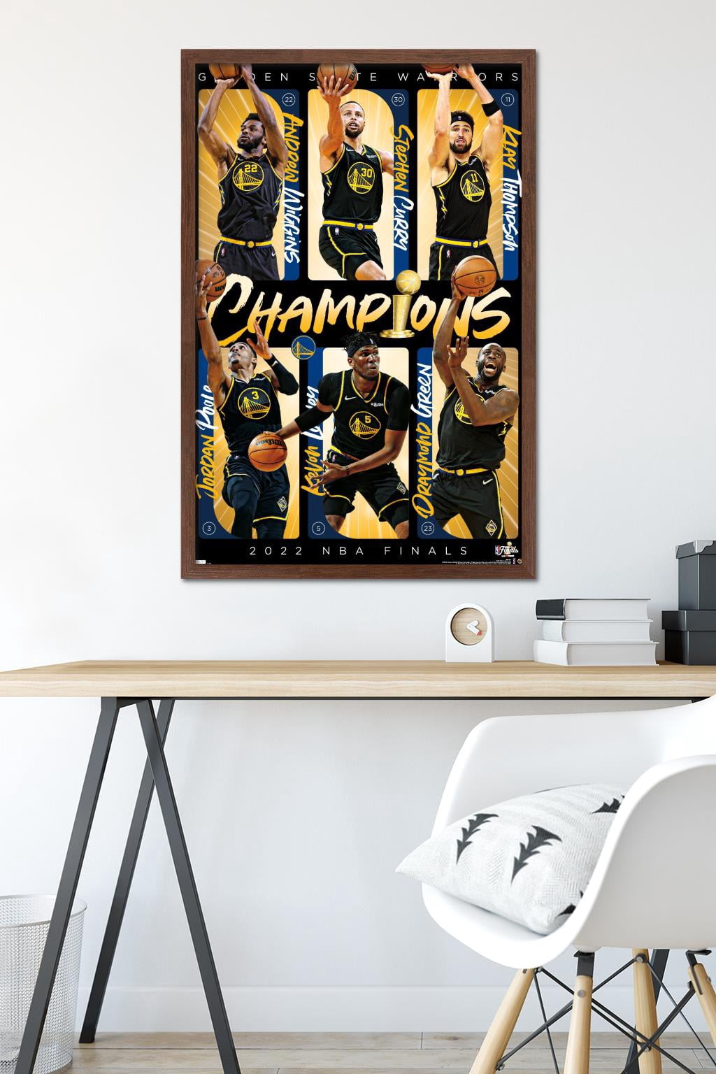 NBA Golden State Warriors - 2022 Commemorative NBA Finals Champions Wall Poster, 22.375" x 34" Framed