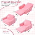 thumbnail image 4 of Babyeap 3-in-1 Kids Sofa,Toddler Sofa Bed Fold Out,Comfy Kids Couch,Convertible Baby Chair for Girls and Boys,Pink, 4 of 11