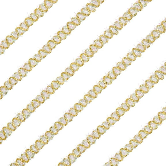18 Yards Polyester Lace Trim Ribbons Gold 1/2 inch(14mm)