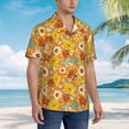 thumbnail image 5 of Balery Daisy maple fall Print Men's Hawaiian Shirts Short Sleeve Beach Shirt Relaxed Fit Vacation Button Down Shirts-Large, 5 of 9