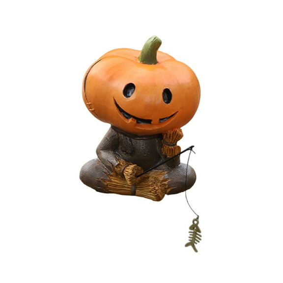 1X Scarecrow Fishing Ornament - Halloween Decorations Props Hanging Grim with Creepy Expressions Hanging Indoor and Outdoor Halloween - Desktop Ornament - Desktop Dress Up