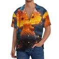 thumbnail image 1 of Fotbe Glowing Mushroom In Forest Camisa Estampada de Manga Corta para Hombre, Casual de Verano, Estilo Playero, Sin Arrugas-3X-Large, 1 of 5