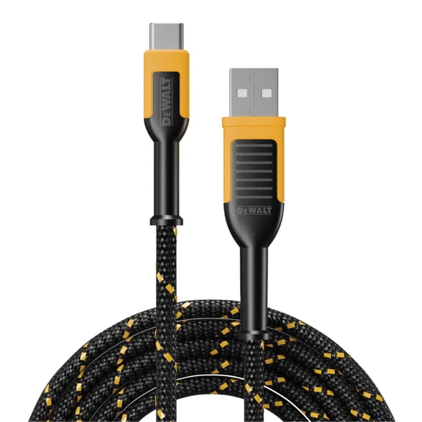 Cable USB tipo C a USB tipo A, carga rápida DEWALT de 6 pies