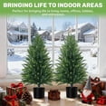 thumbnail image 5 of 3FT Artificial Cedar Topiary Tree with Pot Set of 2 Fake Evergreen Indoor Outdoor Garden Porch  Decor, 5 of 7