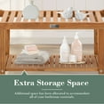 thumbnail image 2 of Summit Living 19.7"H 100% Natural Teak Wood Shower Bench with Storage Shelf, Indoor Bath Bench Seat Waterproof Shower Stool for Adults, 2 of 9