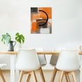 thumbnail image 2 of Orange Abstract Geometric Wall Art for Bathroom Minimalist Modern Grey Canvas Wall Art Wall Paintings Home Decor Vintage Wall Pictures for Living Room Bedroom Office Ready To Hang,12x16 Inch, 2 of 6