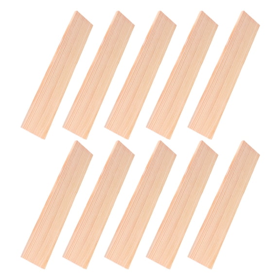 PAMINGONO 10Pcs Craft Unpainted Board Khaki 9.82X1.57X0.24in Pine Wood Diy Enthusiasts Home Decoration