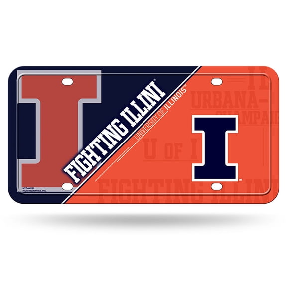 Illinois Fighting Illini Metal License Plate