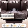 thumbnail image 6 of COOLHUT Big and Tall Office Chair 500lbs, Heavy Duty Ergonomic Office Desk Chair with Deluxe Embossing PU Leather with Footrest, Executive Gaming Chair with Lumbar Support, Coffee, 6 of 8