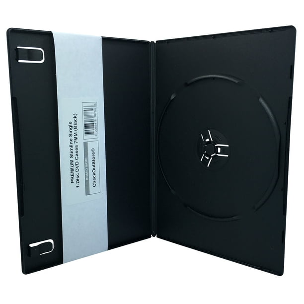 (12) CheckOutStore Premium Slimline Single 1Disc DVD Cases 7mm (Black