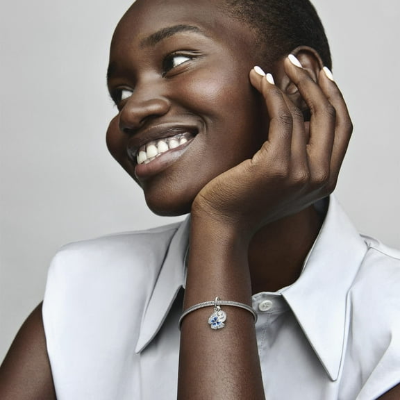 Pandora Moments Blue Butterfly Quote Double Dangle Charm