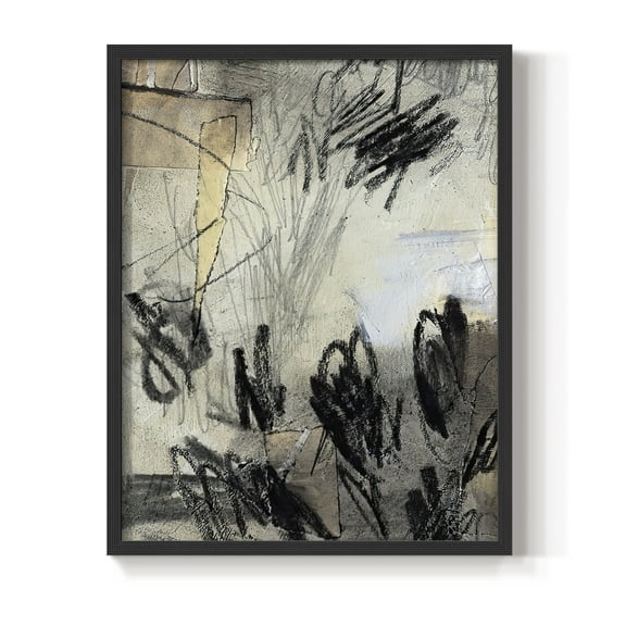 Masked Notes IV Framed Print in Black Solid Wood Framed Print No Nail Hanging