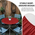 thumbnail image 4 of Red Round Fitted Tablecloth with Elastic Edge, Waterproof Table Cloth Table Cover for 45"-54" Tables, Farmhouse Burlap Solid Red Color Modern Linen Texture Tablecloths for Dining Picnic Outdoor, 4 of 9