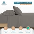 thumbnail image 4 of 100% Cotton Twin Size Sheet 600 Thread Count - 4 Piece Buffery Soft Naturally Cool & Durable Sateen Sheets for Everyday Use, 15" Deep Pocket, Machine Washable - Charcoal, 4 of 7