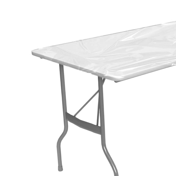 Uxcell 39.3"x27.5" Mantel de Plástico Rectangular, Fundas de Mesa Ajustadas Impermeables para Picnic/Camping/Aire Libre [Transparente]
