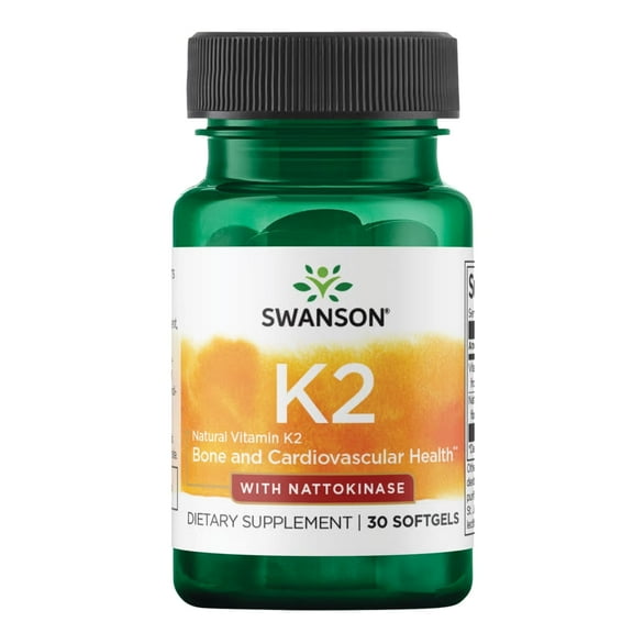 Swanson Vitamin K2 -Natural with Nattokinase 30 Softgels