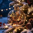 thumbnail image 4 of Light Up Christmas Ball Ornament,3.15in LED Clear Hanging Bauble with Miniature Scene,Holiday Tree Party Home Decor Gift, 4 of 6