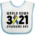 thumbnail image 3 of Inktastic World Down Syndrome Day 231 with Yellow and Blue Ribbon Boys or Girls Baby Bib, 3 of 4