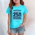 thumbnail image 2 of UngA 250th Anniversary Shirts Boys Girls American Flag Shirts 4th of July T-Shirt Toddler Kids Cotton Patriotic Tops Tee Independence Clothes (5-6 Years,Sky Blue), 2 of 5