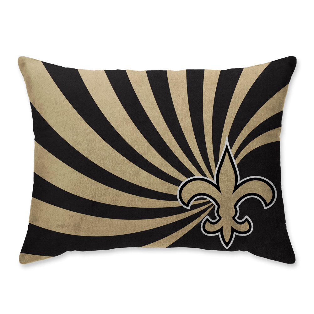 New Orleans Saints Super Plush Mink Wave Bed Pillow Black Walmart