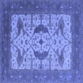 thumbnail image 1 of Ahgly Company Machine Washable Indoor Square Oriental Blue Industrial Area Rugs, 5' Square, 1 of 4