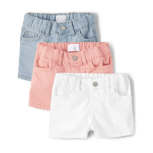 Pantalones cortos The Children's Place para niñas pequeñas 5T, paquete de 3
