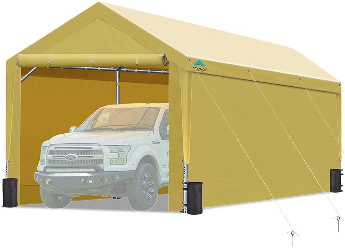 12 Legs Car Tent Shelter for Garage Wedding 11 x 20ft Heavy Duty Carport Canopy White Party 230g Extra-Thick Cover Storage Tentking Car Canopy with Reinforced Triangle Structure 