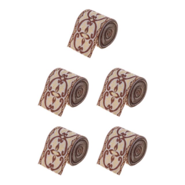 kurtrusly Wide Woven Border Ribbon Beautifully Embroidered 5 Meters/ 5 Yds Jacquard Trim Color 6cm x 5M 5Set
