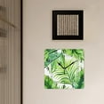 thumbnail image 3 of 12 Inch Wall Clock Battery Operated Square Clock Decorative for Office, Kitchen, Outdoor, Living Room，Watercolor Palm Tree Leaves Summer Green Creative, 3 of 4