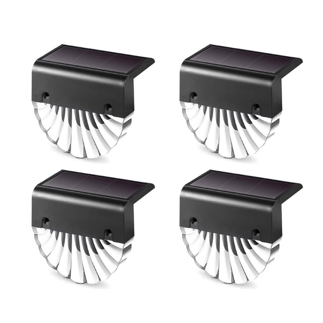 4 paquetes de lámparas solares para vallas 2 modos de iluminación IP65 lámpara de pared impermeable Tomshoo Trajes de lámpara al aire libre