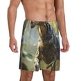 thumbnail image 2 of Balery Ferocious Dinosaur Pantalones cortos de pijama de punto de algodón para hombre con cinturilla y bolsillos-3X-Large, 2 of 6