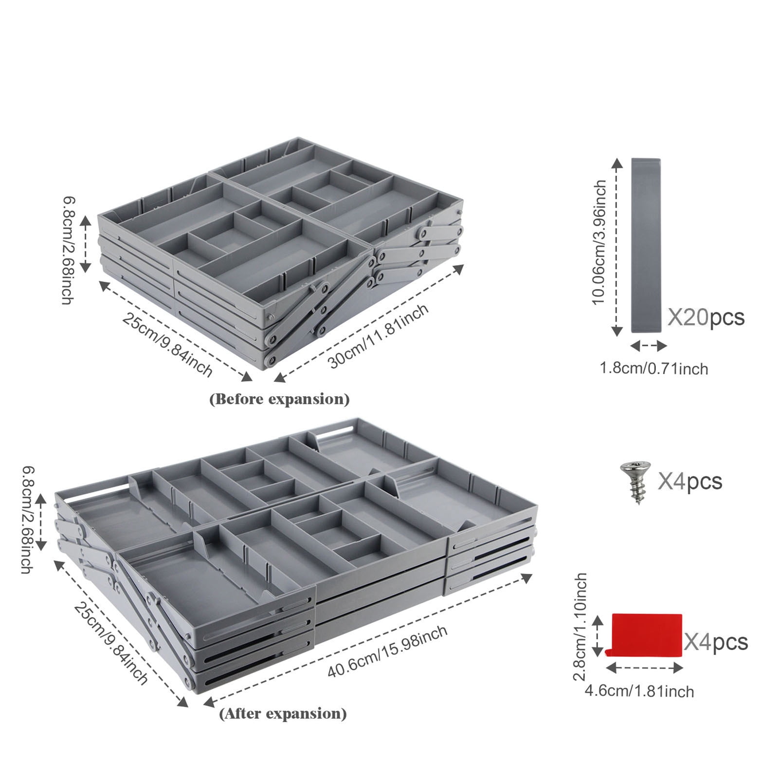 Foldable Jewelry Storage Box Multi Compartments 2/3 Tiers with Adjustable Dividers Tool Stationery Storage Organizer Tray Office Office Supplies Crafts Storage Case