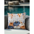 thumbnail image 4 of Outdoor Pillows Waterproof, Orange Blue Fall Bedding Throw Pillows with Insert for Couch Sofa Bed, Thanksgiving Pumpkin Maple Leaf Grey Plaid 16x16 Inch Pillowcases Decorative Patio Pillow Set of 1, 4 of 8