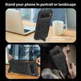 thumbnail image 3 of Dteck Magnetic Case for Google Pixel 9 Pro XL, Compatible with MagSafe, PU Leather TPU Bumper Shockproof Protective Cover with Kickstand,Black, 3 of 6