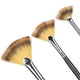 thumbnail image 1 of Set of 3 fan-shaped brushes, nylon hair, for watercolor, with wooden handle, 1 of 2