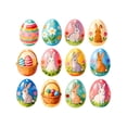 thumbnail image 2 of 12pcs Easter Bunny and Egg Hanging Ornaments – Flat Wooden Easter Decorations for Tree, Car Rearview Mirror, Backpack, DIY Crafts, Spring Party Gifts & Home Decor, 2 of 6