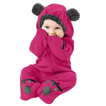 

Qufokar mas Gifts for 9 Month Old Girl Resistance Jacket Baby Ears Romper Cartoon Solid Jumpsuit Boys Hoodie Girls Fleece Clothes Boys Coat&Jacket