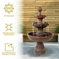 thumbnail image 5 of Sunnydaze Flower Blossom Traditional White Resin 3-Tier Outdoor Water Fountain, 5 of 12