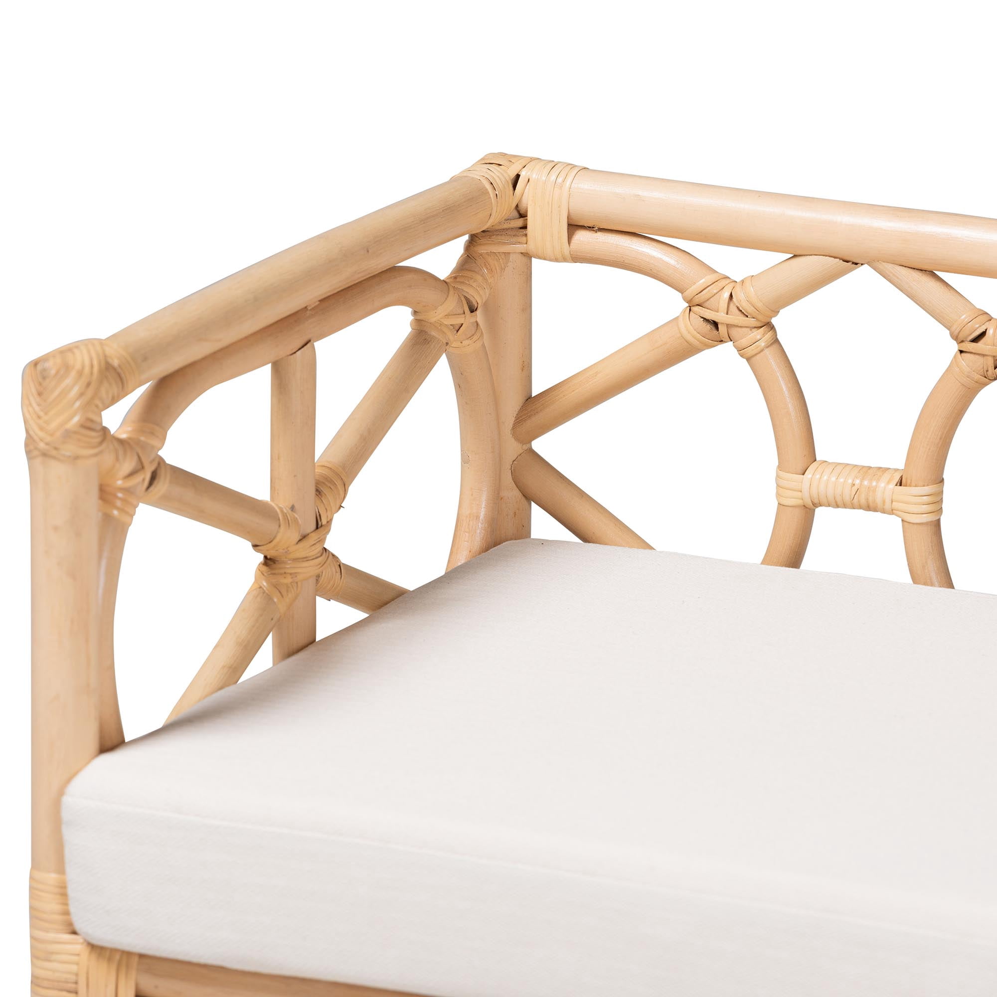 bali & pari Theo Boho Bench, Natural Rattan
