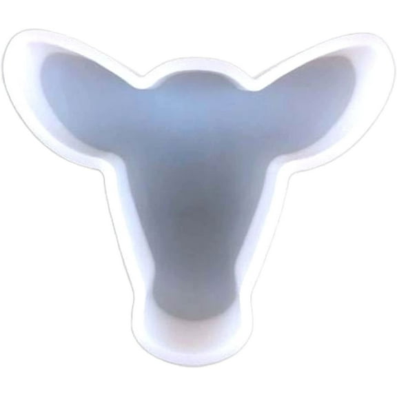 Cow Head Silicone Mold  Size 3.75" Wide x 3.55" Long x .8" Deep  Cute Moo Cow  Small Cow Design for Freshie, Soap, Resin, Candles