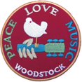 thumbnail image 1 of Woodstock - Parches Termoadhesivos Peace - Love - Music (Rojo, Blanco, Azul), 1 of 2