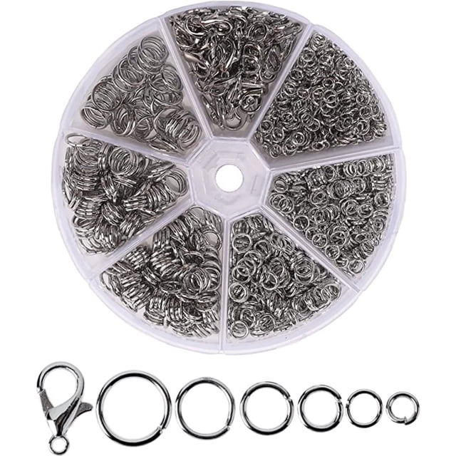 YOPTOP Ring Connectors Stainless Steel Quality Jump Rings Metal Open Jump Rings Set - Stainless-Steel Jump Rings for Jewelry Making Connectors (Silver)