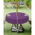 thumbnail image 3 of Outdoor Tablecloth Purple Round Patio Tablecloths 60 Inch, Waterproof Outside Table Cloths with Umbrella Hole and Zipper, Solid Purple Color Summer Table Cover for Outdoor Tables, Picnic,, 3 of 6